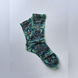 Vivienne Westwood Mint and Navy Patterned Socks